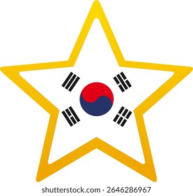 Forma de estrela de design de bandeira da Coreia do Sul