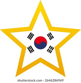 Forma de estrela de design de bandeira da Coreia do Sul