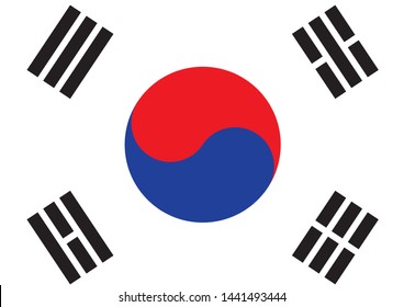 South Korea Flag drawing, south korea flag, korean language concept of gray