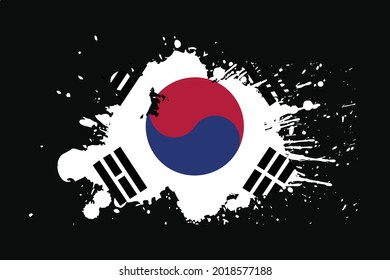 South Korea Flag With Grunge Effect Design. It will be used t-shirt graphics, print, poster and Background.