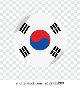 "Ícone da bandeira da Coreia do Sul com design circular"