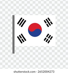 "Ícone da bandeira da Coreia do Sul no design de botão brilhante"