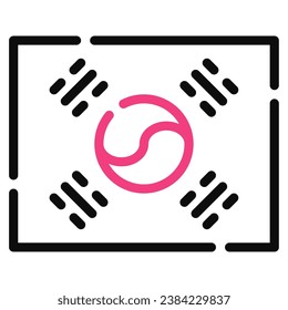 South Korea flag icon illustration, for UIUX, Infographic, etc