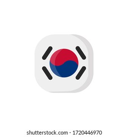 South Korea Flag Icon , National Flag Square Symbol .