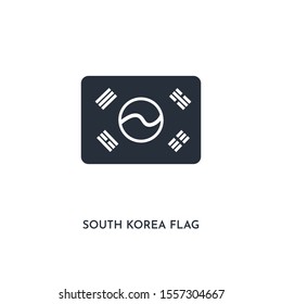 south korea flag icon. simple element illustration. isolated trendy filled south korea flag icon on white background. can be used for web, mobile, ui.