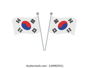 South Korea flag icon. Vector illustration.
