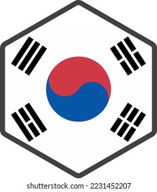 south korea flag icon vector design