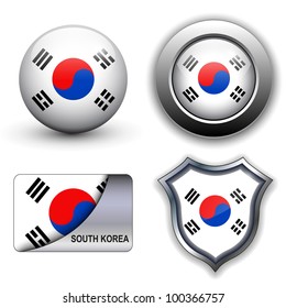 South Korea flag icons theme.