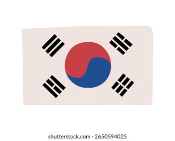 Material de ilustração da bandeira da Coreia do Sul