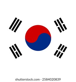 South Korea flag illustrator country flags round symbol nation  