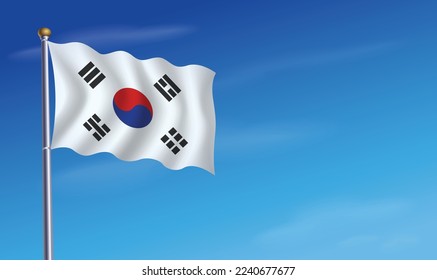 South Korea Flag for Independence Day Background  Vector Illustration