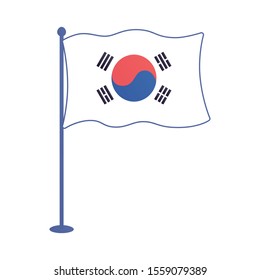 Vector aislado de bandera de Corea del Sur