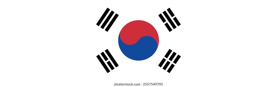 South Korea flag long banner digital vector illustration