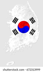 South Korea flag map