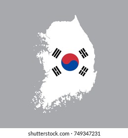 South Korea Flag map