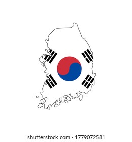 Südkorea Flaggenplan Vektor einzeln auf weißem Hintergrund. Vektorgrafik