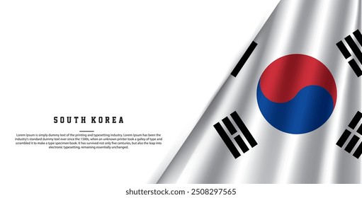 South Korea Flag national day banner design flag theme graphic art web background Abstract celebration vector illustration	