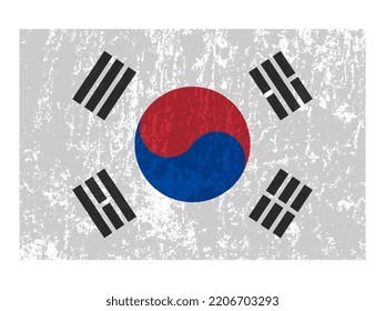 South Korea flag, official colors and proportion. Vector illustration.
