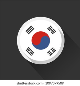 South Korea flag on dark background. Vector illustration.
