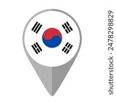 South Korea Flag on Location Pin