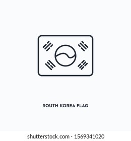 South Korea flag outline icon. Simple linear element illustration. Isolated line South Korea flag icon on white background. Thin stroke sign can be used for web, mobile and UI.