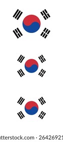 
South Korea flag PNG vector. South Korea square and round icon isolated on transparent PNG background. South Korea flag icon.