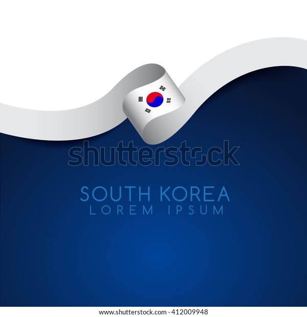 South Korea Flag Ribbon Vector Illustration: เวกเตอร์สต็อก (ปลอดค่า ...