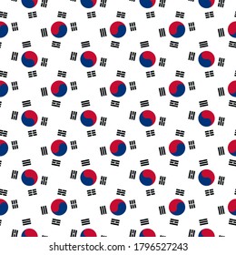 south korea flag, seamless paatern. vector illustration