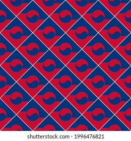 bandera de corea del sur, patrón sin fisuras. fondo vectorial
