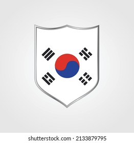 South Korea Flag with Shield Frame