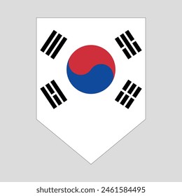 Bandera de Corea del Sur en forma de escudo