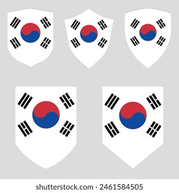 South Korea Flag in Shield Shape