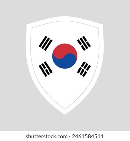 Bandera de Corea del Sur en forma de escudo