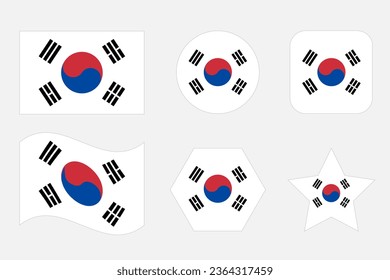 South Korea flag simple illustration for independence day or election