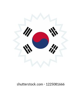 South Korea flag. South Korea star flag.