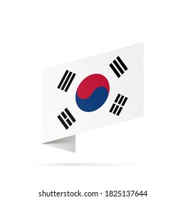 Südkorea Flaggenstaatsymbol einzeln auf nationalem Hintergrund. Grußkarte Nationaler Unabhängigkeitstag der Republik Korea. Illustrationsbanner mit realistischer Staatsflagge.