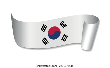 Símbolo de la bandera de Corea del Sur. Cinta con bandera de Corea del Sur.