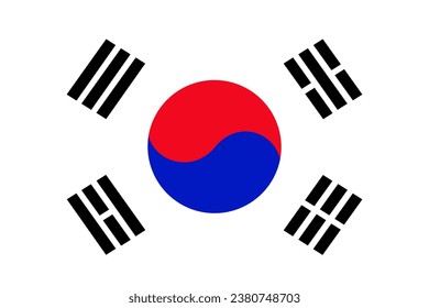 South Korea Flag, vector 10 eps.