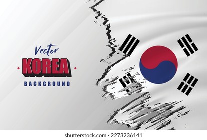 Fondo vectorial de la bandera de Corea del Sur: Perfecto para medios sociales, tarjetas de felicitación, afiches, pancartas, promociones y fondos.
