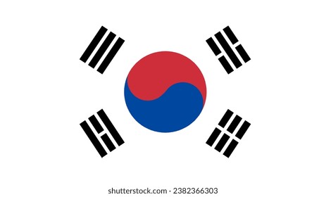 South Korea Flag. Flag of South Korea Vector graphics