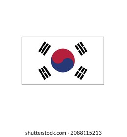 South Korea Flag Vector illustration