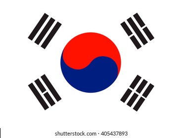 South Korea Flag. Vector illustration flag , Symbolic that represent to South Korea. For several concept and occasional (National Day,Sport,Currency,Travel,etc.)