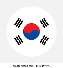 South Korea Flag, Vector Image And Icon