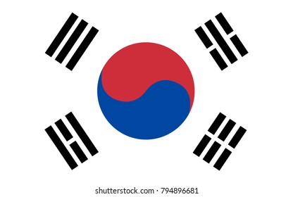 South Korea Flag,background,Vector flag 