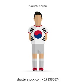 South Korea football player. Soccer uniform. Vector illustration.