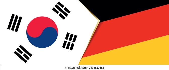 South Korea and Germany flags, two vector flags symbol of relationship or confrontation.