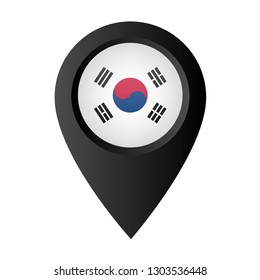 South Korea glossy map pointer