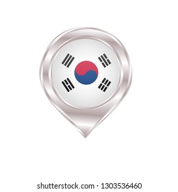 South Korea glossy map pointer