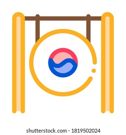 South Korea Gong Icon Vector. Outline South Korea Gong Sign. Isolated Contour Symbol Illustration