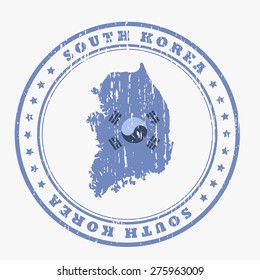 South Korea grunge style stamp. Vector EPS8